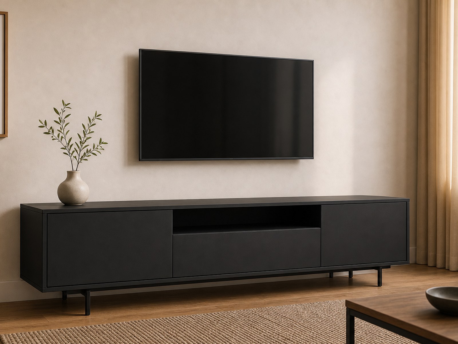 Norrhaus 75-Inch TV Stands with No-Tools Frame Assembly
