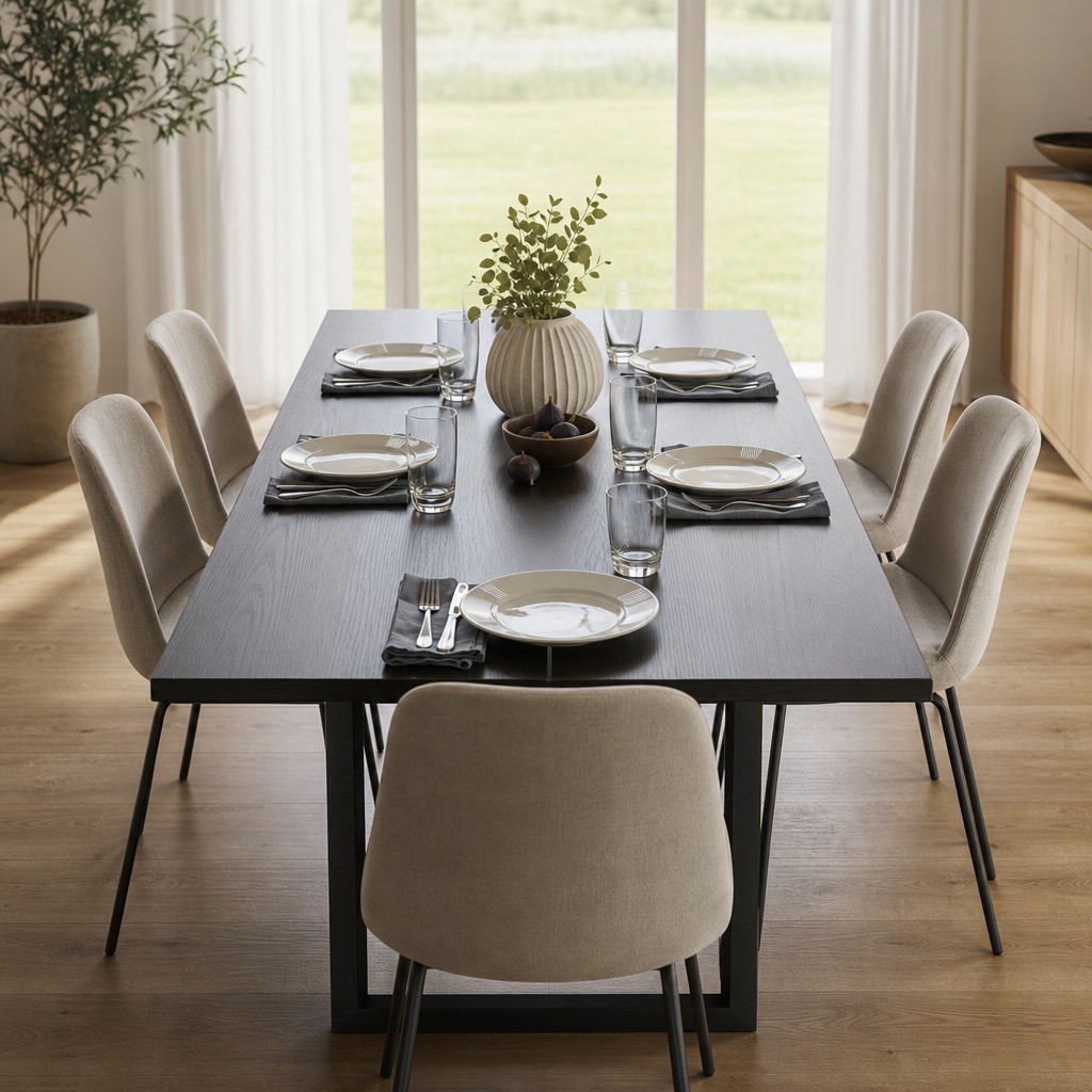 Harthwell Solid Wood Modern Farmhouse Dining Tables image 2