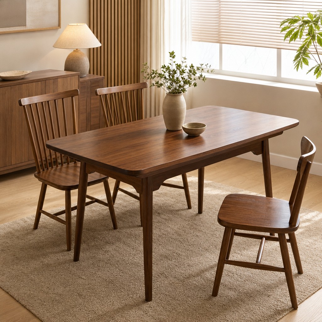 Japandi-Style Solid Wood Dining Tables image 2